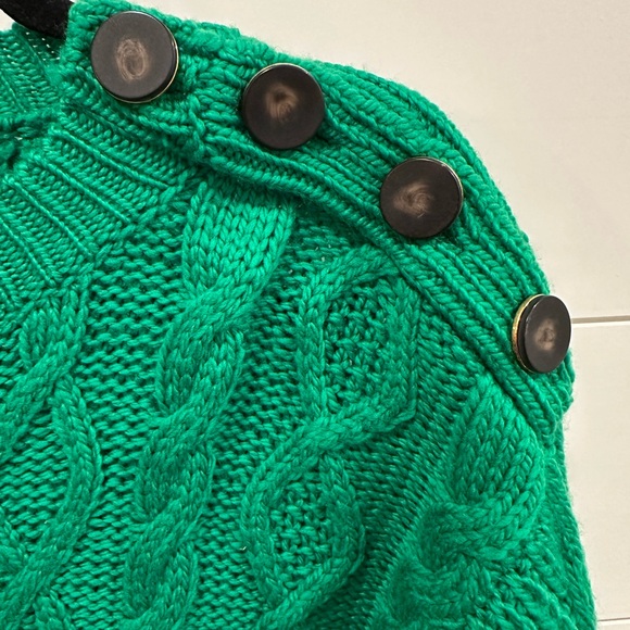 Sézane Bright Green Cable Knit Sweater - Picture 3 of 7
